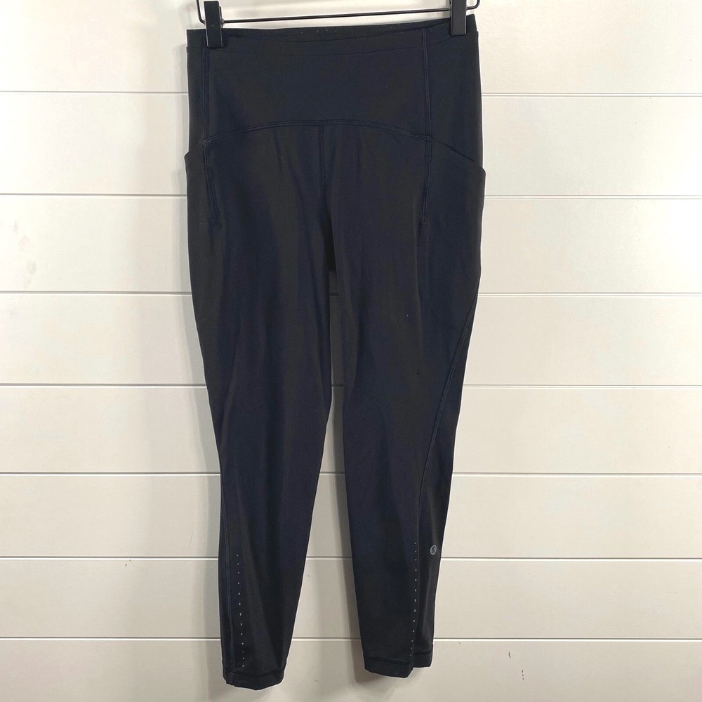 Lululemon Womens Swift Speed Tight Capri Leggings sz 6 Black Active Athleisure
